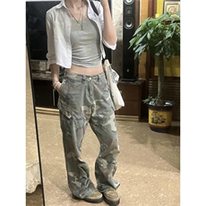 【有货】军绿色伐木迷彩工装裤男美式vibe裤子高街K7049HH-特P55，男装工装外套，星座1007（原301D）
