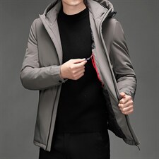 S78150冬季男士连帽白鸭绒羽绒服保暖外套修身潮流帅气P310图片