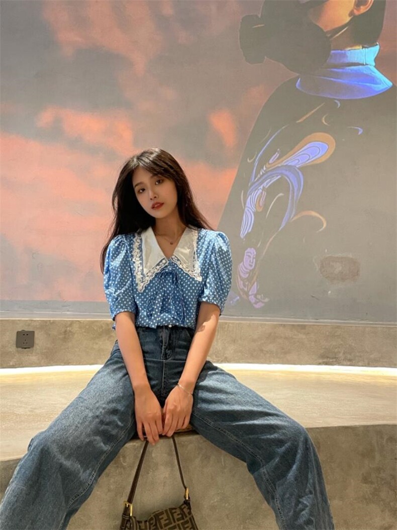 领别针波点小衫,女装其它,欧尼蒂