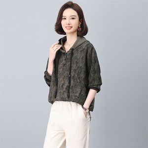 大码2025夏季新款个性韩版短袖连帽T恤拼接九分休闲裤女9027/720图片
