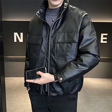 现货标50白鸭绒皮羽绒服男宽松痞帅高级感外套C317-Y9968-P215，男装羽绒服，电商C317