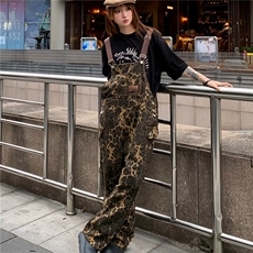 美式潮牌工装背带裤男秋夏牛仔背带裤女款宽松连体裤K5321-P67，男装工装外套，星座412-2