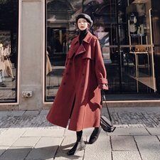 已出货新加色铁锈红毛呢外套225-A90（），女装毛呢外套，浙宝225