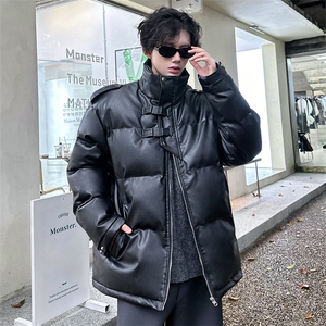 现货 冬季宽松高级设计感PU皮棉衣潮加厚外套XZ811A-MF156-P128图片