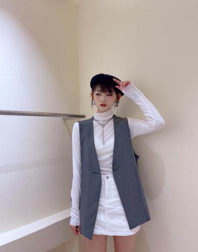 秋季新款2021年秋季新款韩版宽松设计感马甲，女装马夹，咖啡色