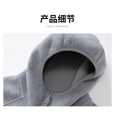 网图结构设计摇粒绒户外秋冬保暖连帽外套男女情侣装H1156P55，男装棉衣，电商A341