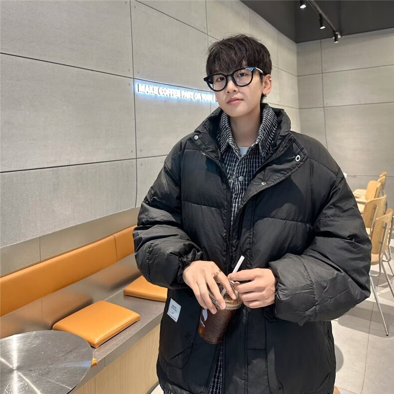 F603P95潮牌假两件棉服男冬季潮流痞帅工装棉衣男男士冬装,男装棉衣,星座512-6
