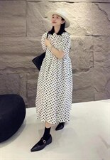 欧巴波点连衣裙，女装连衣裙，1+9