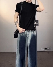 现货！龙叨叨抖音拼接T恤抖音得物可送样-EX50524-特p25，男装T恤，电商A061