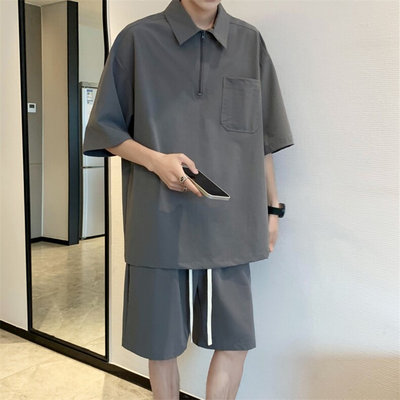 酒店青少年舒适超薄运动速干冰丝套装TZ20-特批65,男装休闲套装,星座718