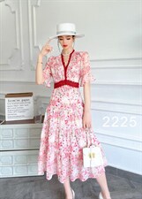 【现货】2022夏季新款韩版碎花雪纺连衣裙，女装连衣裙，珍·洛曼