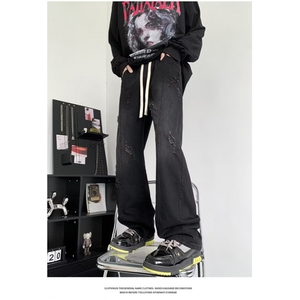 牛仔裤男夏季薄款美式高街vibe水洗破洞潮牌宽松直筒TY6006-P45图片