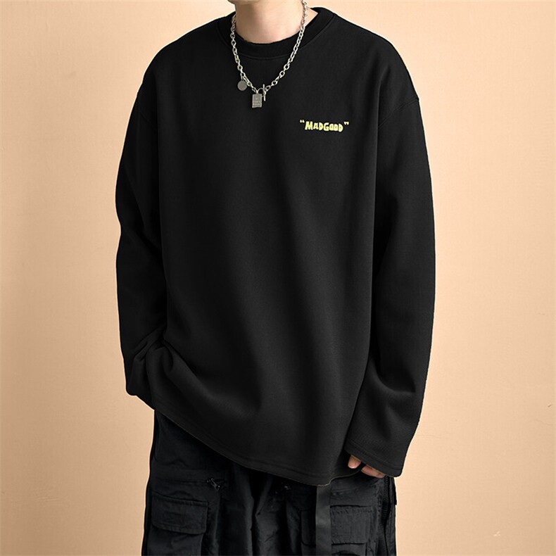 现货-2025春季新款圆领宽松卫衣男潮牌重磅长袖A351-AT2513-P50,男装卫衣,电商A351