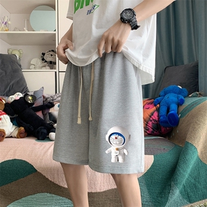 HD74233-P22 华夫格短裤男大码宽松五分裤男直筒中裤图片