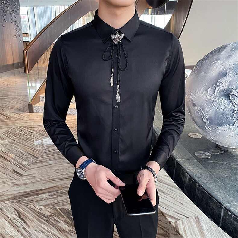送配饰2021春夏新款夜店DJ衬衫男士长袖发型师衬衣A470-CS25,男装衬衫,电商A207