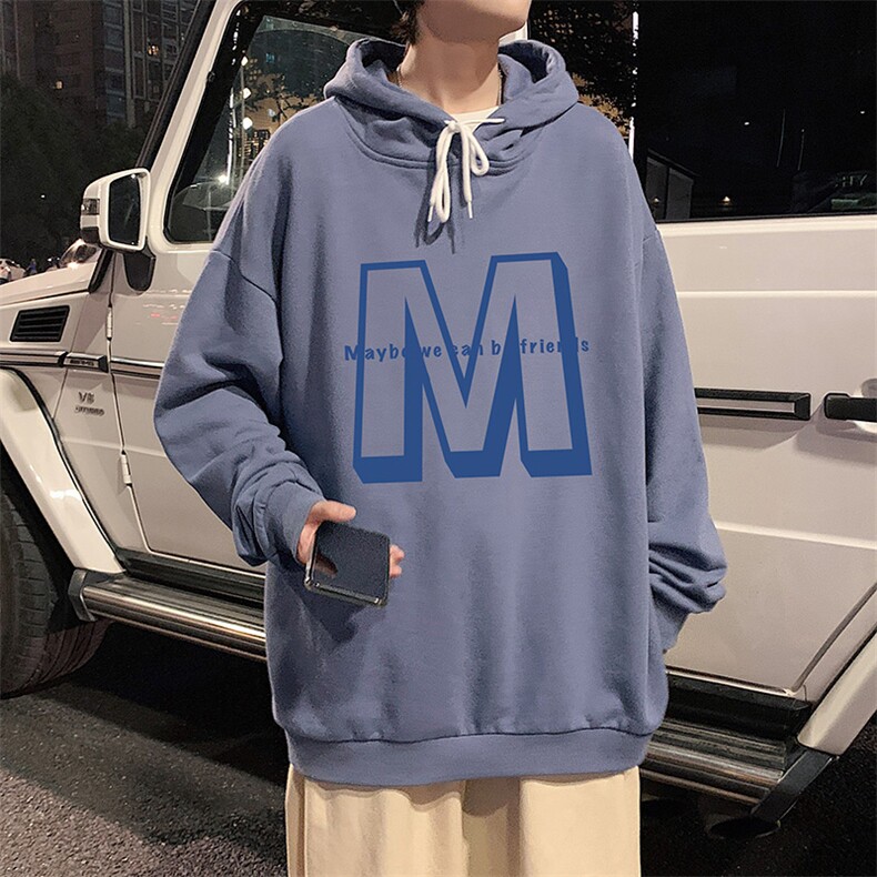 WY2260-P35纯棉连帽卫衣男大码运动帽衫宽松薄外套男,男装卫衣,电商A040