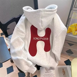 美式高街情侣装超好看卫衣男女秋休闲连帽外套衫 S562 P33图片