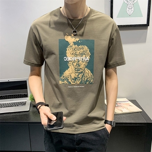 100%棉 2021夏季新款纯棉短袖T恤男夏季休闲体恤95012图片