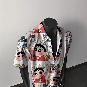 日系复古vintage花衬衫短袖泰式夏威夷海边高级感小众宽松衬衣男图片