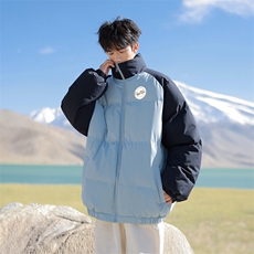 现货抖音得物可供视频三防加厚羽绒拼接棉衣外套面包棉服86627，男装棉衣，电商A486