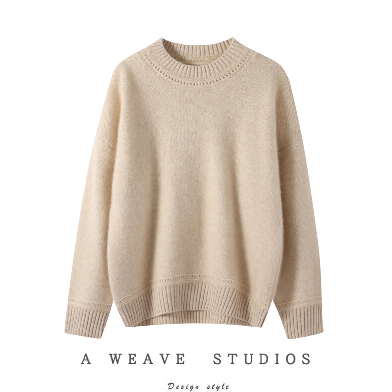 2025年秋季新款百搭女士圆领长袖套头衫，女装羊绒衫，朵暖羊绒