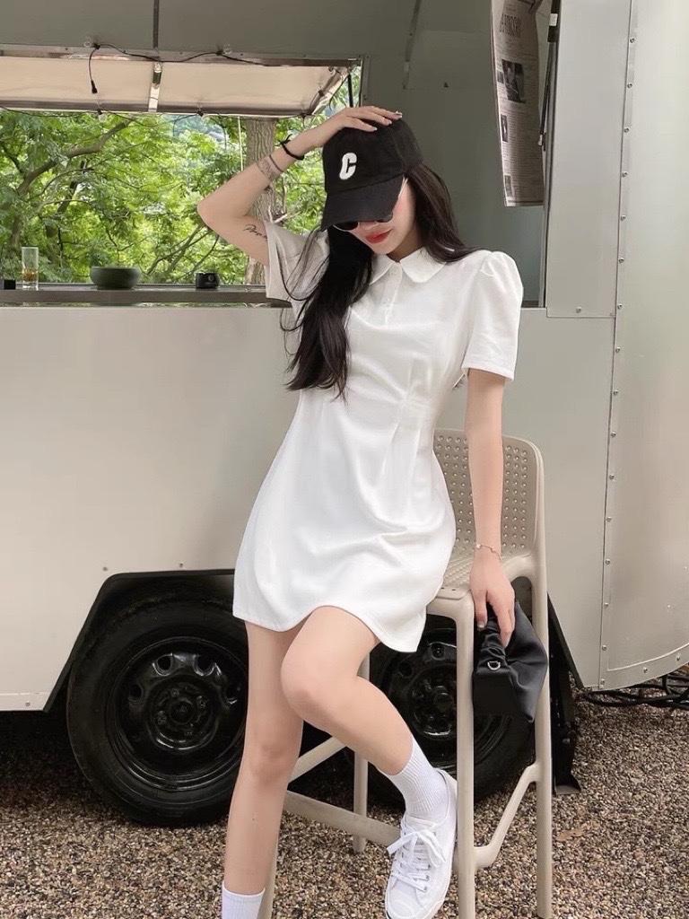 夏季新款韩版洋气学院风修身显瘦连衣裙,女装连衣裙,L·H·X