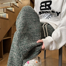 01秋冬季新款粗纱混纺毛呢裤宽松直筒裤子潮X211-1-K2466-P60，男装休闲裤，星座211-1