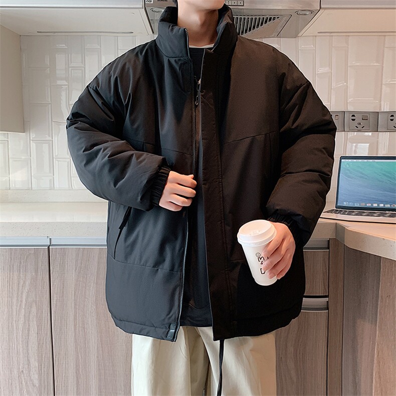 现货美式高街休闲夹克冬季立领纯色三防户外工装加厚棉服外套,男装夹克,电商A443