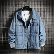 JK926-p70M-5XL网格ins牛仔夹克绣花破洞大码男日系CITYBOY，男装夹克，星座103A
