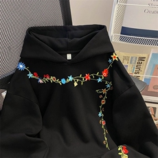 万针刺绣结构设计重磅秋冬全棉高品质美式高街连帽卫衣外套Y7712，女装短外套，电商A486-1