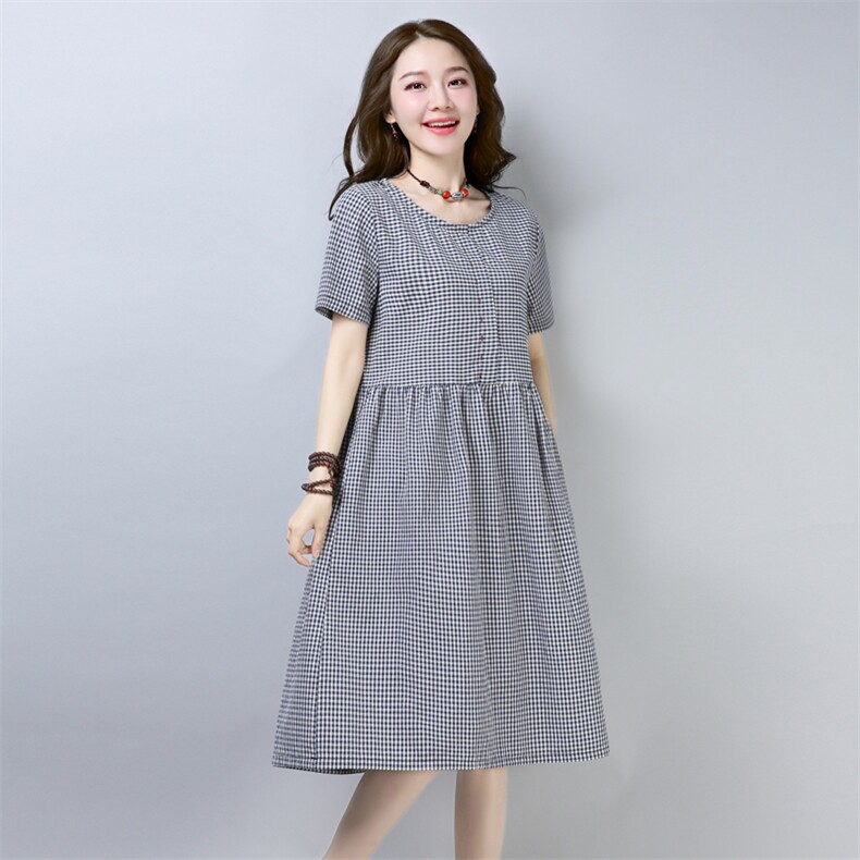 连衣裙2021年夏季短袖中长款韩版修身显瘦优雅可爱,女装连衣裙,小林双子