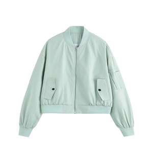 光板 得物\唯品二开 春装女装短版立领棒球服夹克外套 F601 P55图片