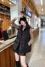 冬季新款修身抽绳羽绒马甲，女装马甲，韩衫衣社