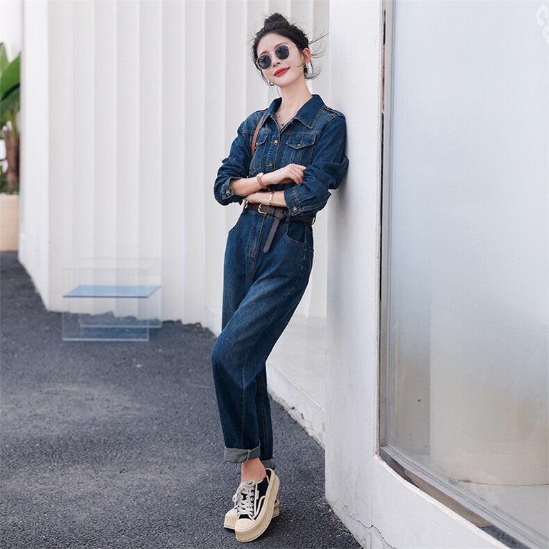 连体裤女2024春装新款女装韩版时尚气质休闲裤九分连衣裤现货,女装连体裤,慧尚依恋