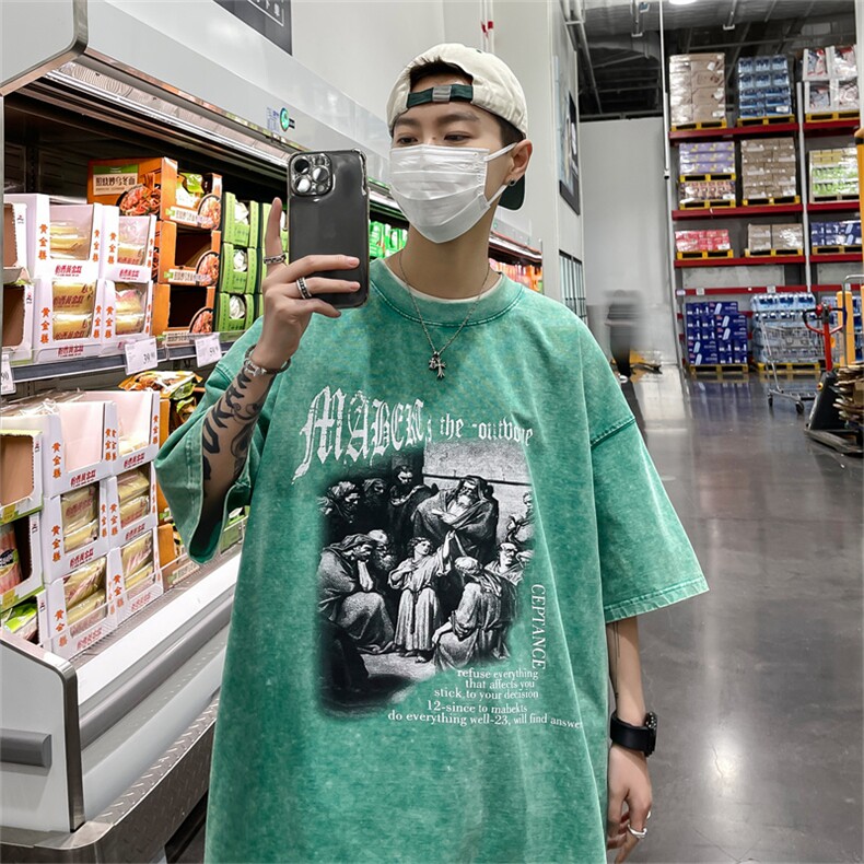 重磅主推水洗短袖t恤TX2333-P40控58高品质印花体恤上衣,男装T恤,电商B359