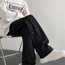 2024美式高街休闲裤拼接直筒卫裤男垂感拖地长裤K9058-P65控78，男装休闲裤，星座810(原QT5070)