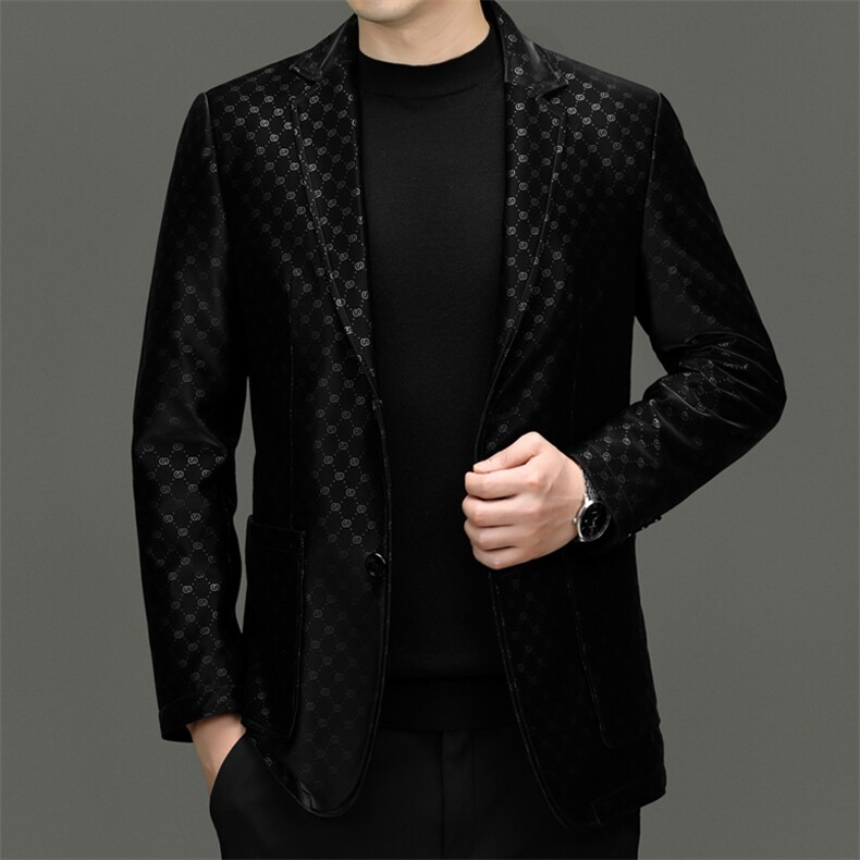 X58006新款海宁真皮皮衣男绵羊皮白鹅绒内胆羽绒外套西服韩版修身，男装西服，电商B360A（原721A）