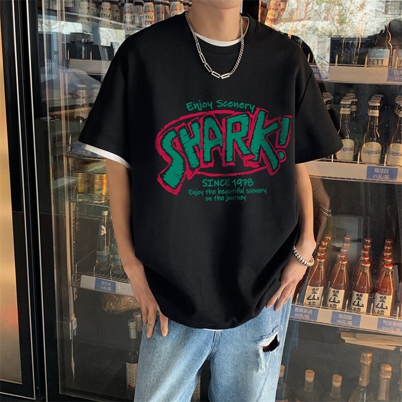 新款短袖t恤男女潮流印花感宽松半袖体恤衫男517A-2-T6627-P28,男装T恤,星座517A-2