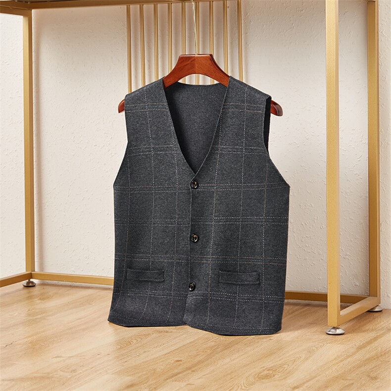 BNA-1903钱塘2020-2秋冬新款男士V领针织背心时尚休闲百搭马甲P62，男装背心/马甲，钱塘207-2