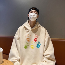 特P43控78秋季360G麂皮绒印花宽松休闲连帽卫衣JWY3270，男装卫衣，电商B370