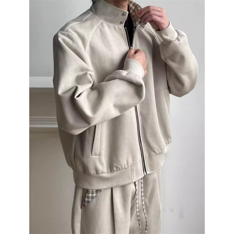 26春老钱风格纹拼接哈灵顿夹克W1978/特P60,男装夹克,电商B350