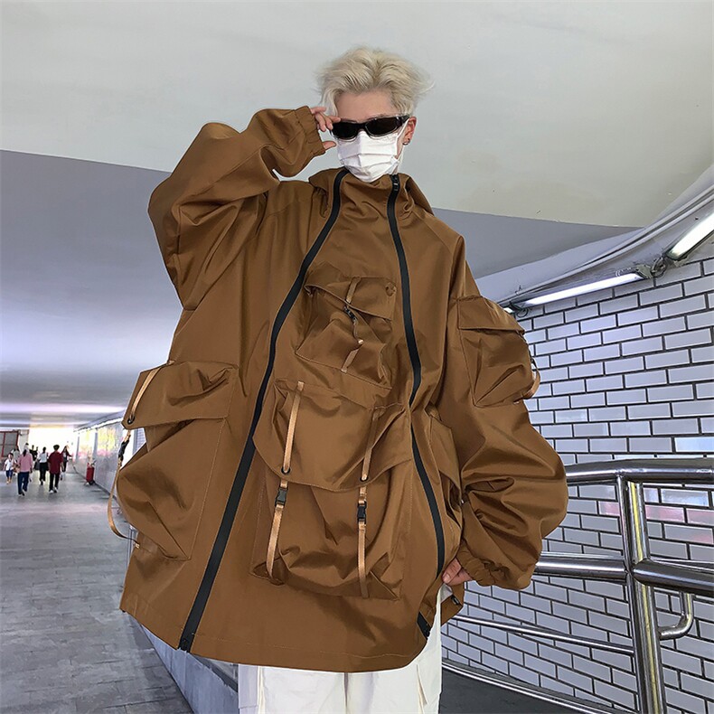 潮牌户外机能情侣冲锋衣夹克设计感运动外套W7725-P78,男装夹克,星座512-3