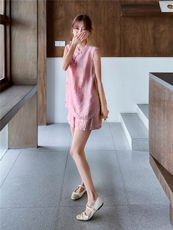 现货夏装新款新中式盘扣复古套装两件套2b114-2268P160K249，女装套装/套裙，网红馆