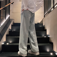 k1013-p50-控68M-5XL美式高阶黄泥拉链宽松大码牛仔裤cityboy，男装牛仔裤，星座116