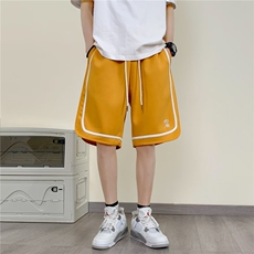 夏季新款港风小牛筋系带松紧纯色运动休闲裤五分裤K237-P30，男装休闲裤，星座1109-3
