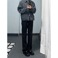 B221美式ins高街纯色情侣款休闲微喇冰丝西裤LK23083-P55控78，男装休闲裤，电商B221