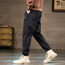 春秋冬加绒保暖纯色运动裤宽松束脚休闲裤卫裤男9029四季款外贸，商品下架区，星座224-1