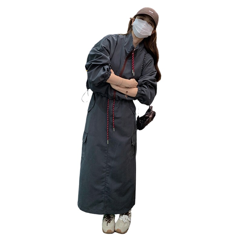 慵懒风休闲运动风套装女2025春秋季新款显瘦夹克工装半身裙两件套,女装套装/套裙,C位