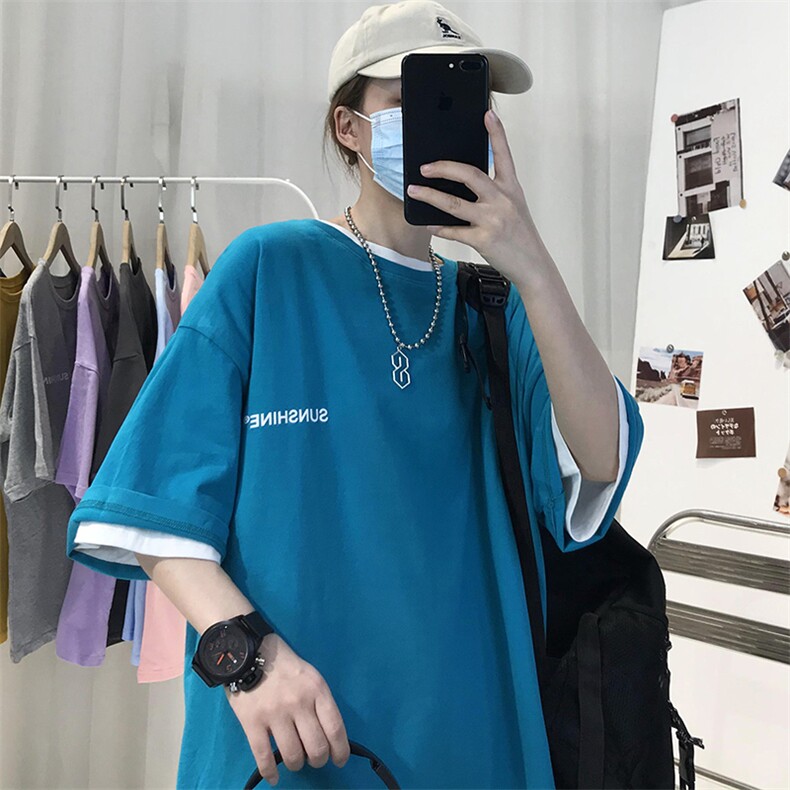 XZ115A-T06 200克纯棉男女字母印花大码S-5XL 10色T恤衫圆领半袖图片