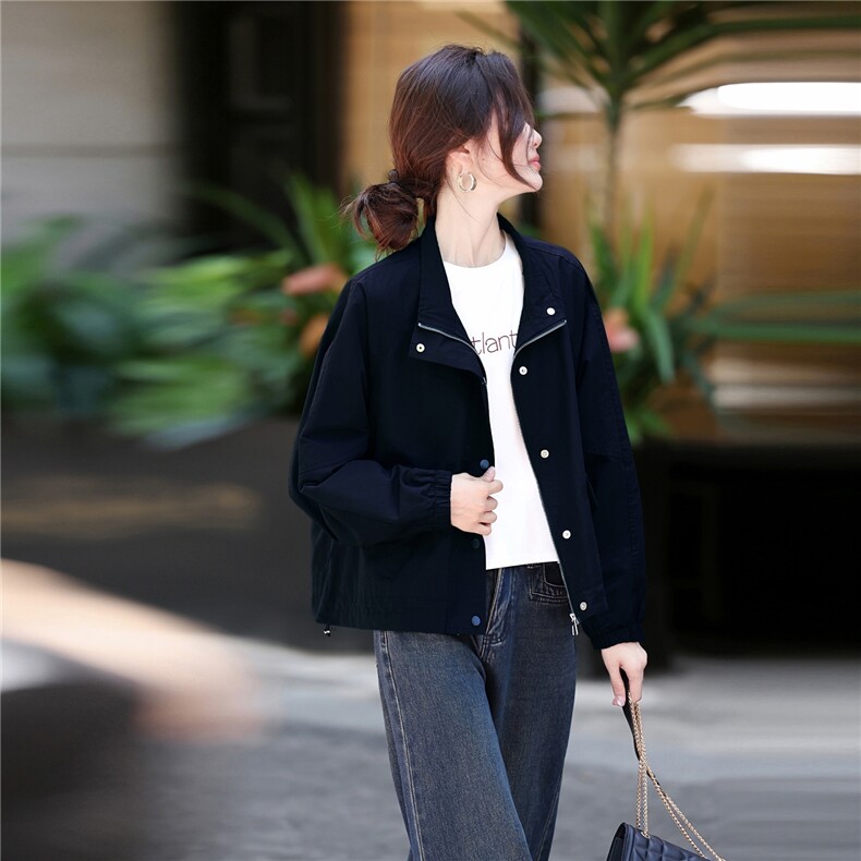 短款风衣外套女2025年秋季新款女装气质小个子休闲时尚上衣,女装风衣,鑫源服饰